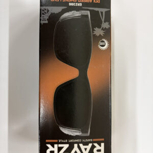 RAYZR SAFETY GLASSES MATT BLACK FRAME SMOKE LENS POLARISED