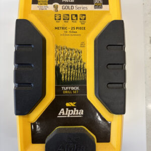 Alpha Metric Drill Set Metal 25 piece Gold Series
