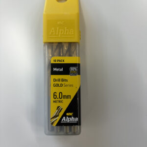 Alpha Drill Bit 6mm Metal Gold Series Pk10