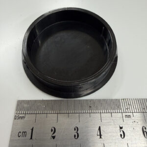 Plug Cap 50mm Round Thin Black Pk5