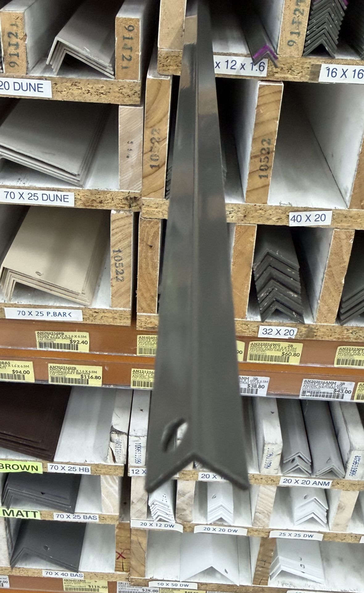 Angle 12mm x 12mm x 1.6mm x 6.5mtr Woodland Grey Satin