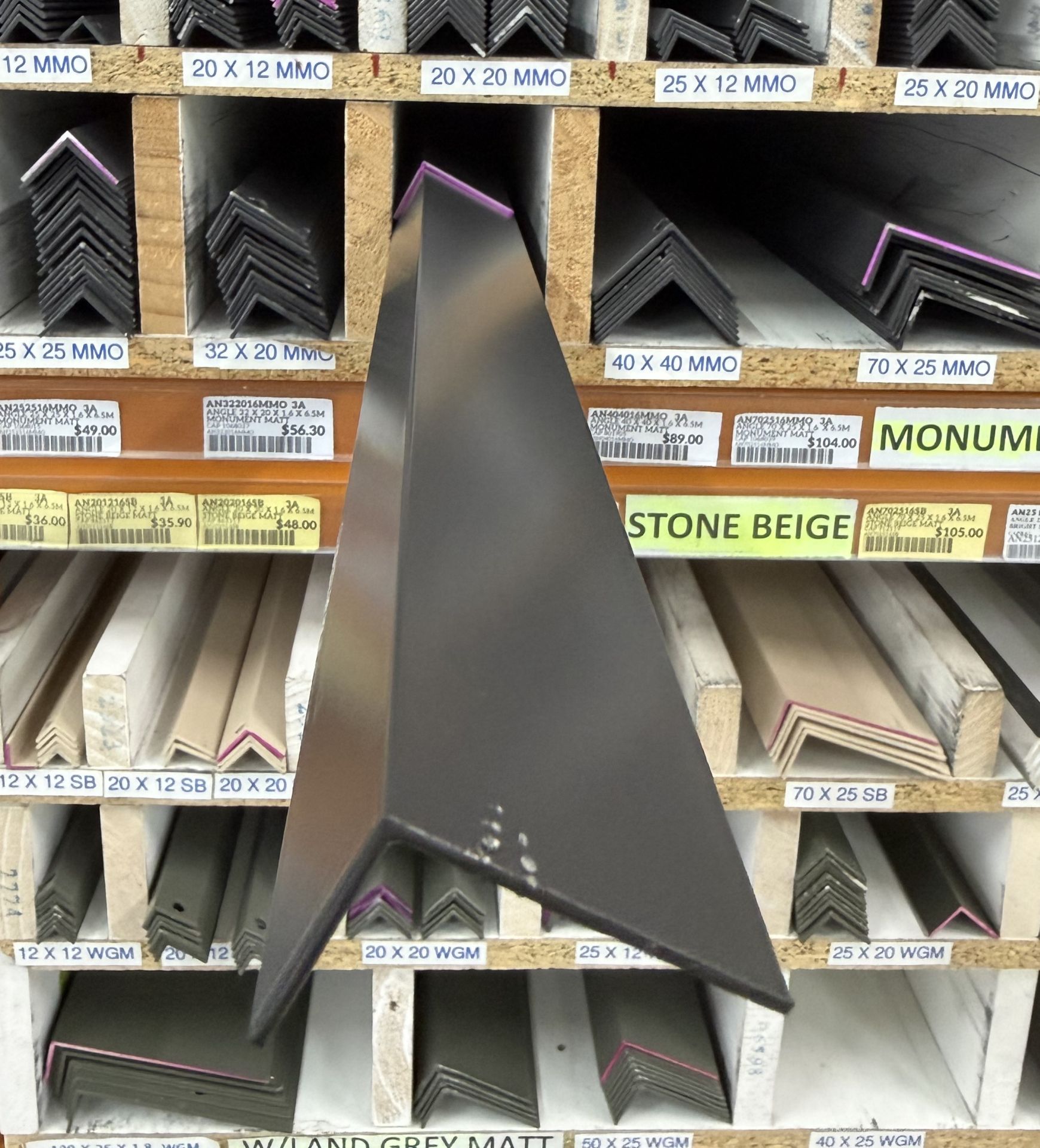 Angle 40mm x 25mm x 1.6mm x 6.5Mtr - Monument Matt