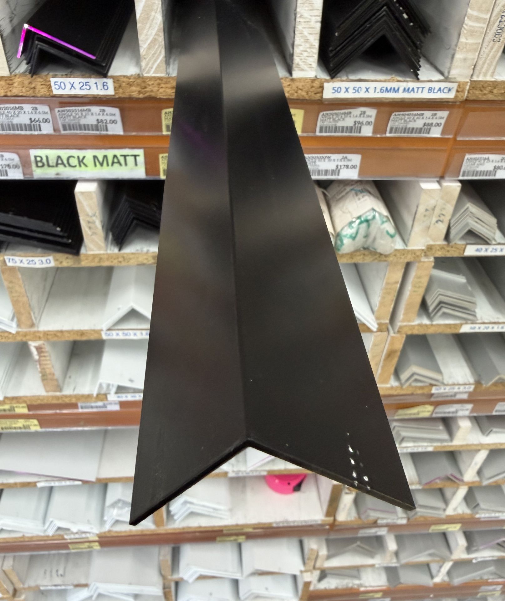 ANGLE 50 X 40 X 1.8 X 6.5M MATT BLACK
