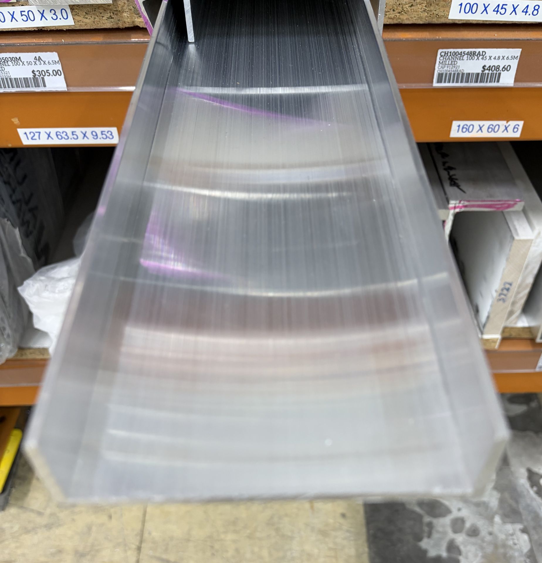 Channel 100mm x 25mm x 3.0mm x 6.5 Milled