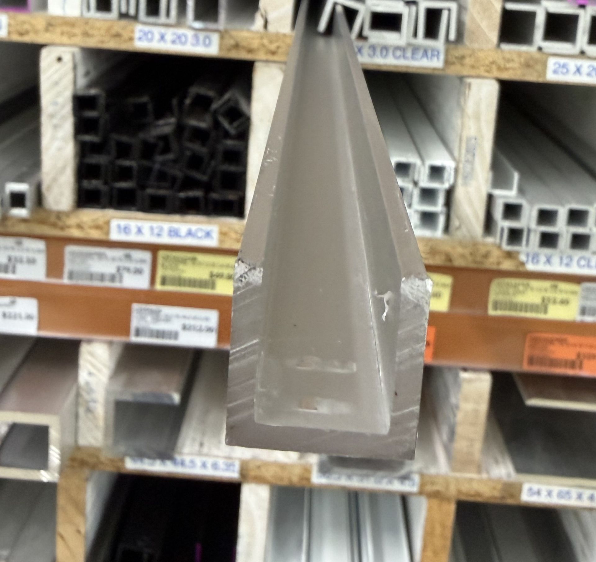 Channel 20mm x 20mm x 3mm x 6.5mtr Clear Anodised