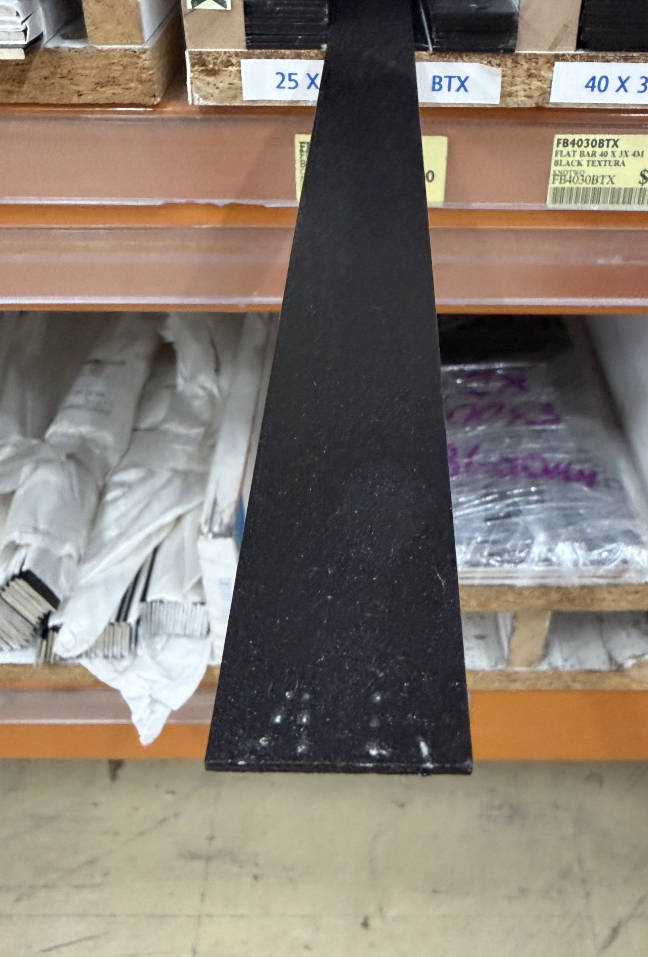 FLAT BAR 25mm X 1.6mm X 4Mtr Black Textura